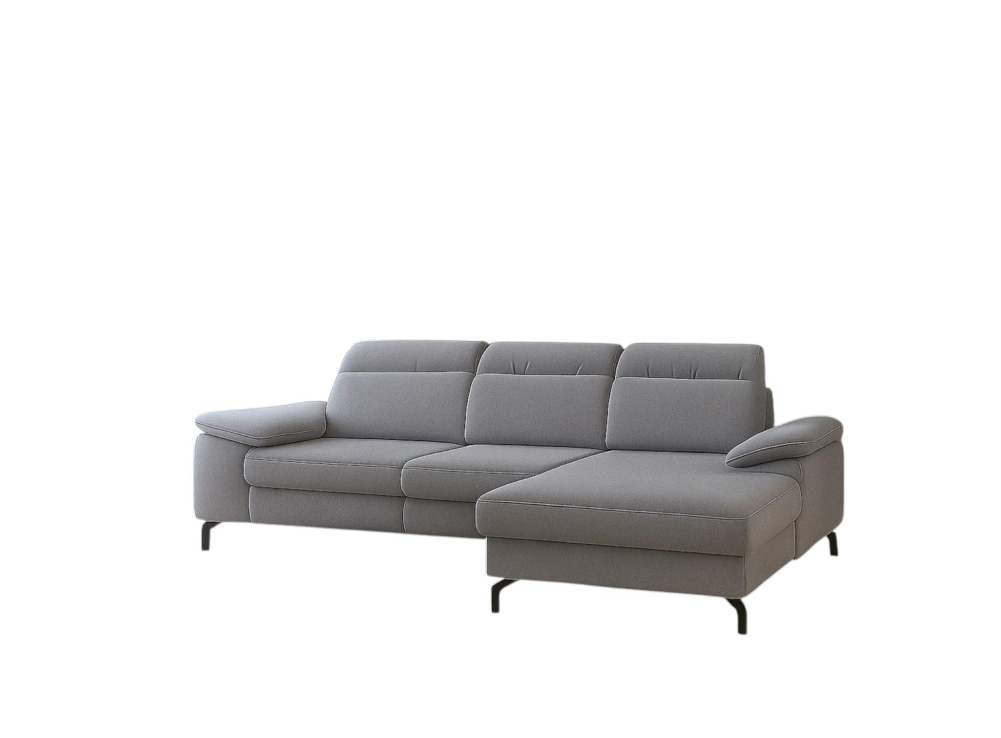 ECKSOFA Margit Mit Schlaffunktion - Grau, Holzwerkstoff/Textil (276/184cm) - Fun Möbel