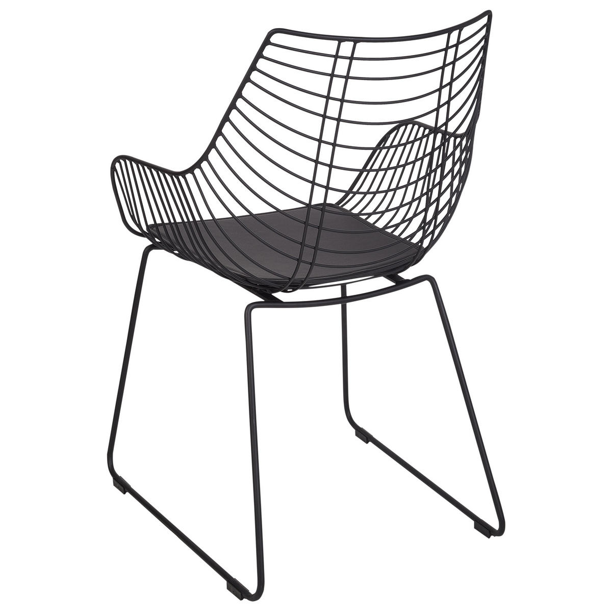 ESSZIMMERSTUHL 2er-Set Metall Schwarz Annapolis - Schwarz, Metall (57/86/56cm) - Beliani