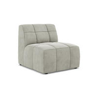 SOFAELEMENT Samt Stoff Grau - Hellgrau/Schwarz, Holzwerkstoff/Kunststoff (75/77/90cm) - Makamii