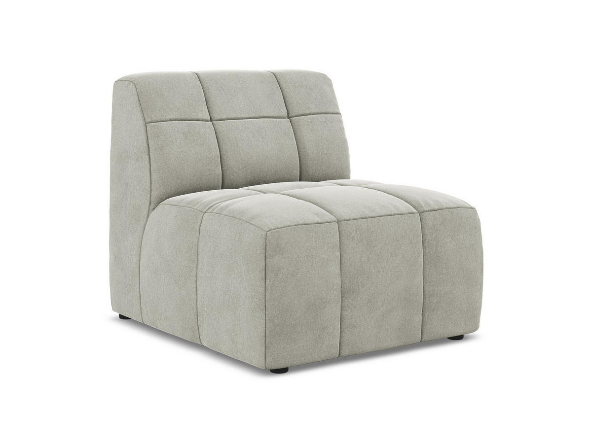 SOFAELEMENT Samt Stoff Grau - Hellgrau/Schwarz, Holzwerkstoff/Kunststoff (75/77/90cm) - Makamii