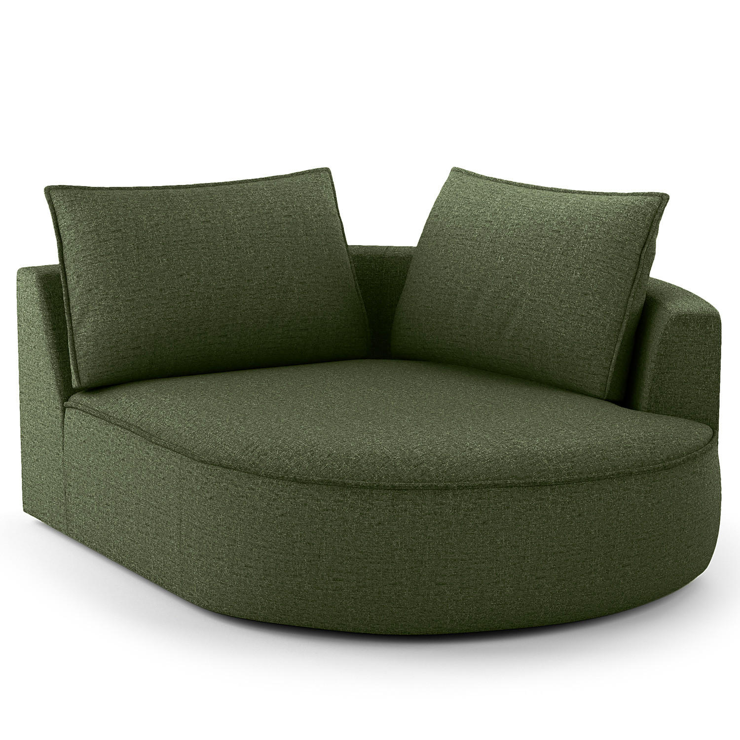 OTTOMANE - modular - Schwarz/Grün, Kunststoff/Textil (126/82/154cm) - home24