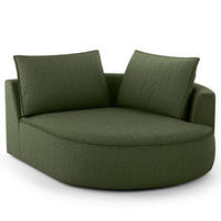 OTTOMANE - modular - Schwarz/Grün, Kunststoff/Textil (126/82/154cm) - home24