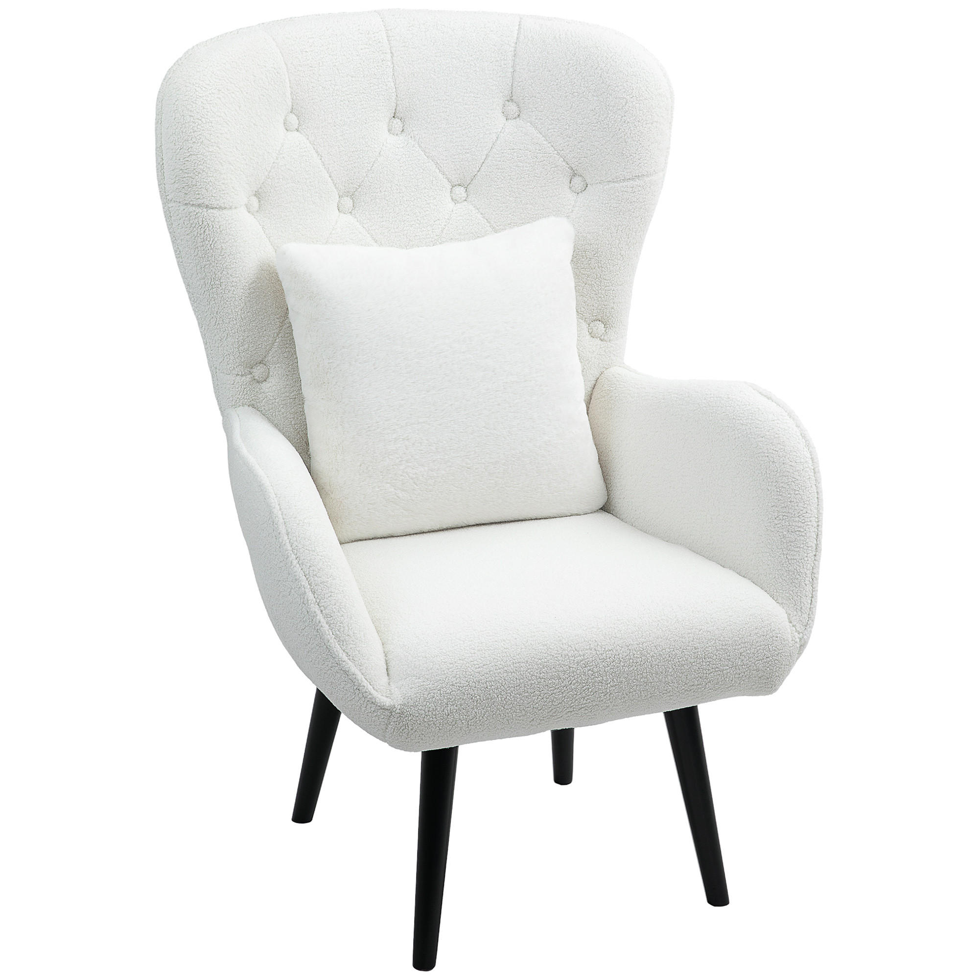 SESSEL mit Lendenkissen, Weiß - Weiß, Textil (88/106/75cm) - HOMCOM