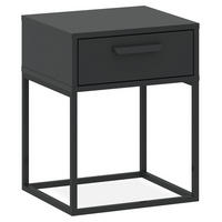 NACHTTISCH RECTUS Nachtschrank, Modern - Anthrazit/Schwarz, Holzwerkstoff (40/52/39cm) - KONSIMO®
