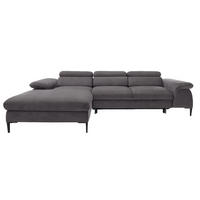 ECKSOFA L-Form 290 cm Amaro M mit Schlaffunktion, Links, Grau - Grau, Holz (288/182cm) - Emporius