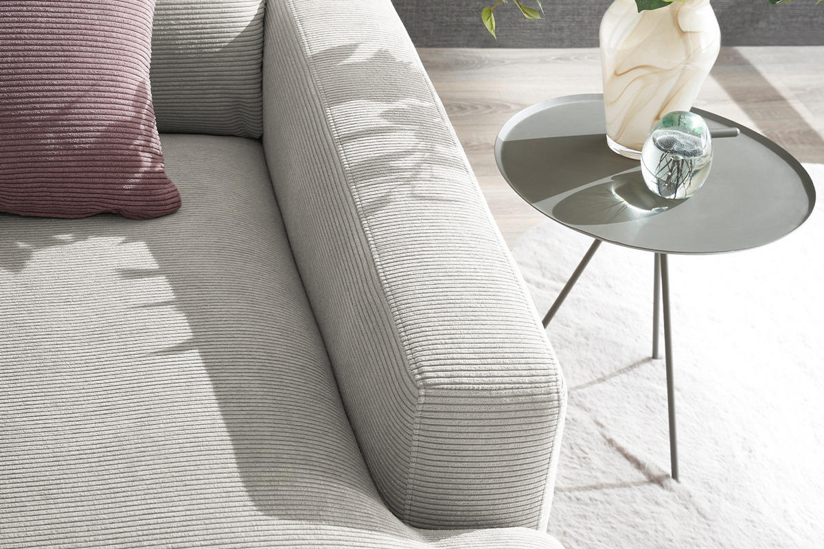 LONGSEAT CARA Silber Cord - Silberfarben/Schwarz, Textil/Metall (132/84/170cm) - KAWOLA