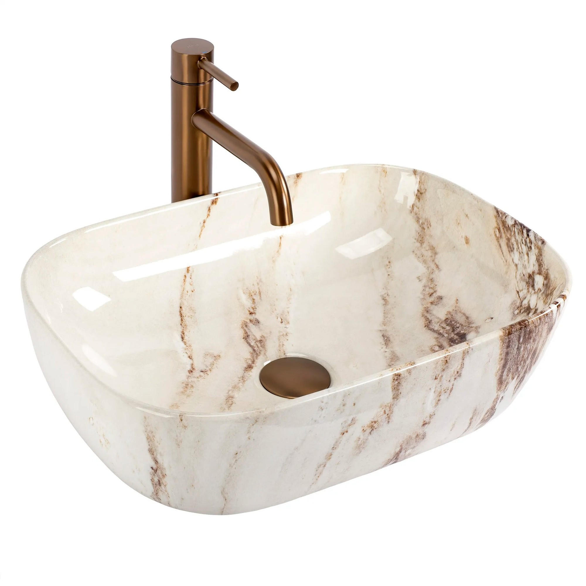 REA Aufsatzwaschbecken Beige 33x13.5x46.5 cm