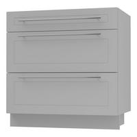 SCHUBLADENUNTERSCHRANK Kvantum D3A/80 80 / 50 / 82cm - Grau, Holz/Holzwerkstoff (80/82/50cm) - Feldmann-Wohnen