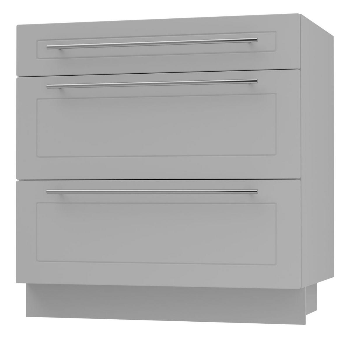 SCHUBLADENUNTERSCHRANK Kvantum D3A/80 80 / 50 / 82cm - Grau, Holz/Holzwerkstoff (80/82/50cm) - Feldmann-Wohnen