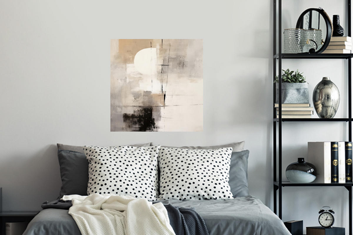 WANDTATTOO Abstrakt - Kunst - Grau 50x50 cm - Hellgrau, Kunststoff (50/50/0.1cm) - MuchoWow