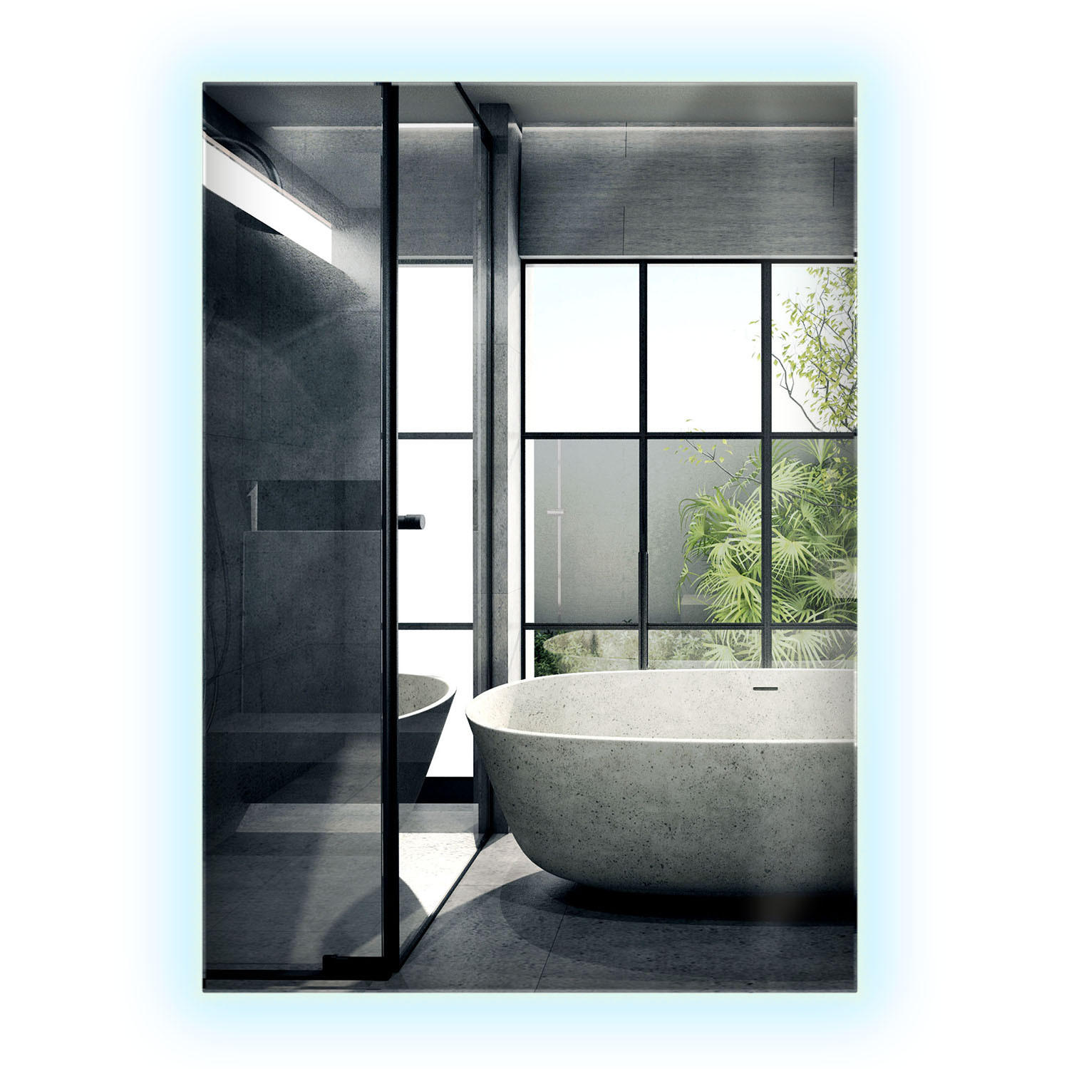 LED-SPIEGEL 70x50 cm Rechteckig Kaltweiß 6000K - Transparent, Glas (50/70/0.4cm) - Wallfluent