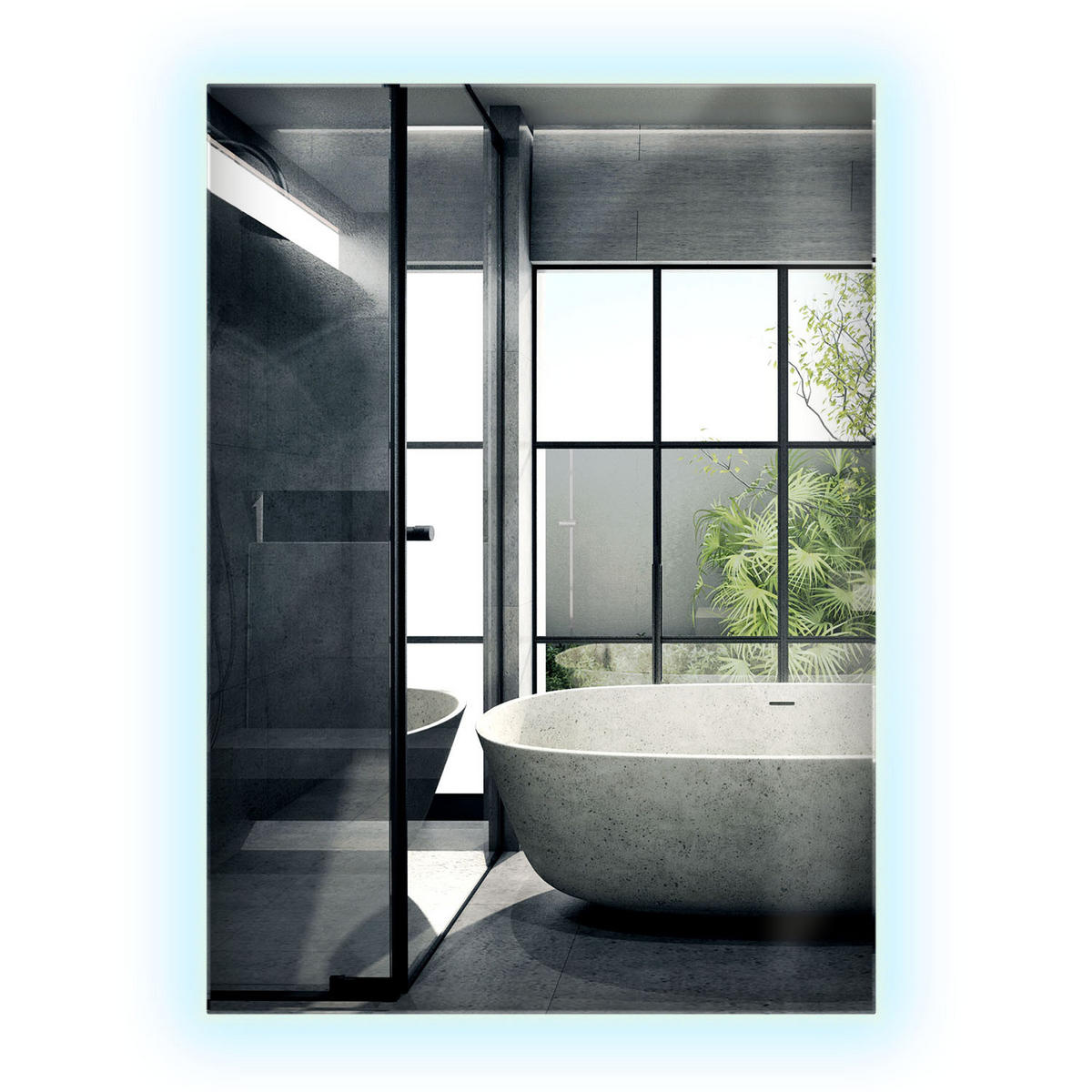 LED-SPIEGEL 70x50 cm Rechteckig Kaltweiß 6000K - Transparent, Glas (50/70/0.4cm) - Wallfluent