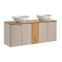 DOPPELWASCHTISCH 140cm Manoa Kaschmir - Holz - Beige, Holzwerkstoff (140/59/40cm) - Petits-meubles