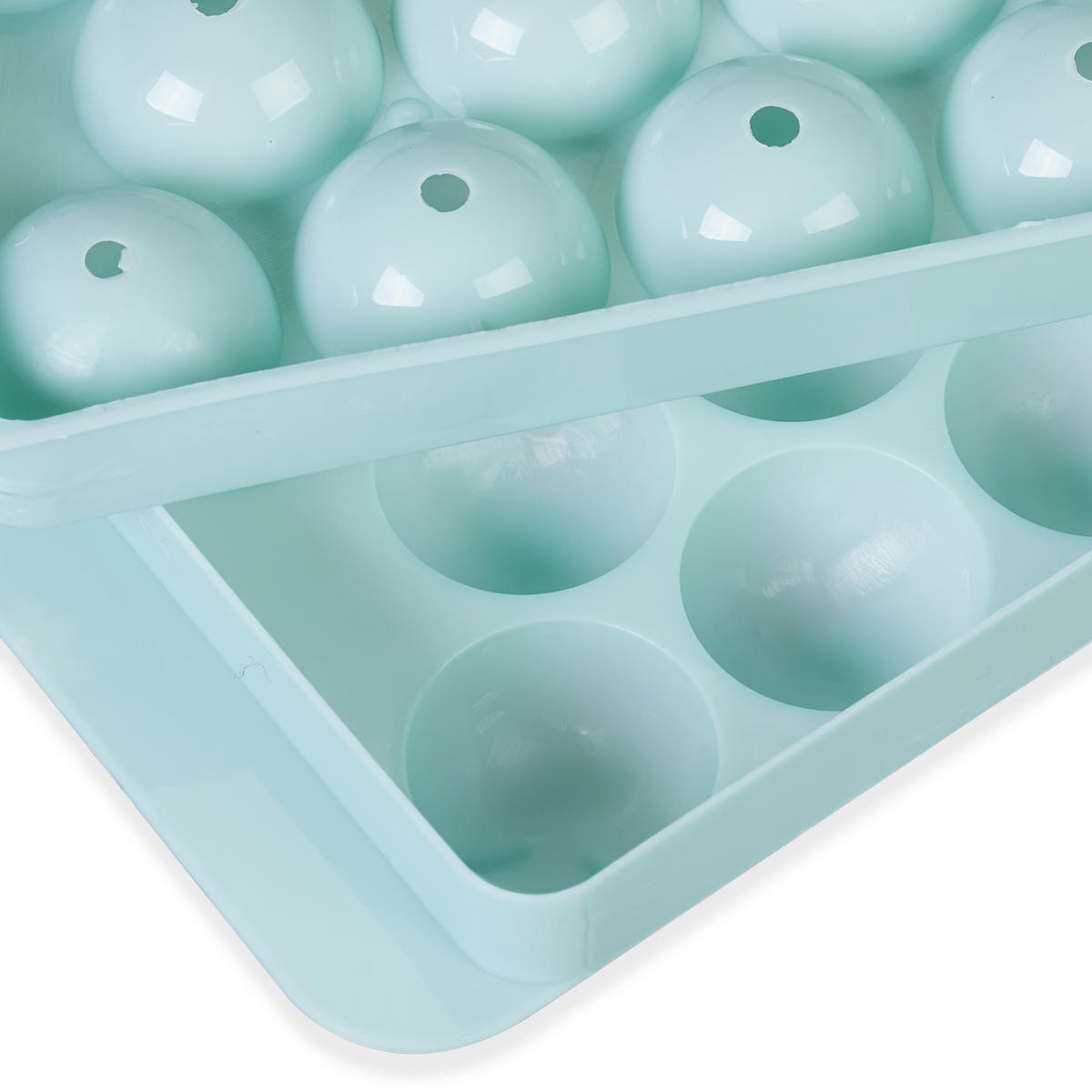 4XEISWÜRFELFORM - Türkis, Kunststoff (24.5/3/14.5cm) - Relaxdays