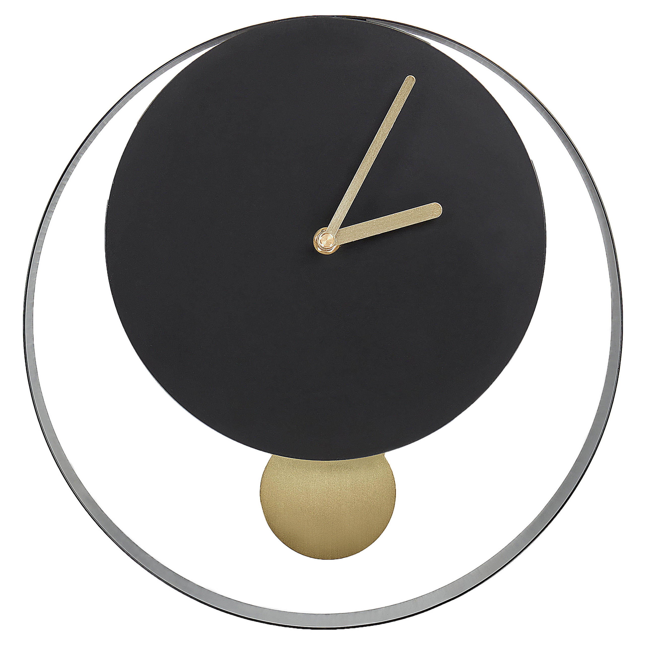 Beliani NÁSTĚNNÉ HODINY Černé/Zlaté Magland