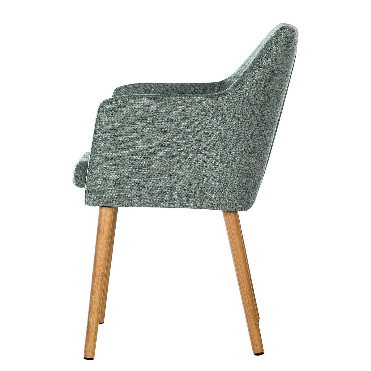 ARMLEHNENSTUHL - Dunkelgrün/Eichefarben, Textil (58/84/58cm) - home24