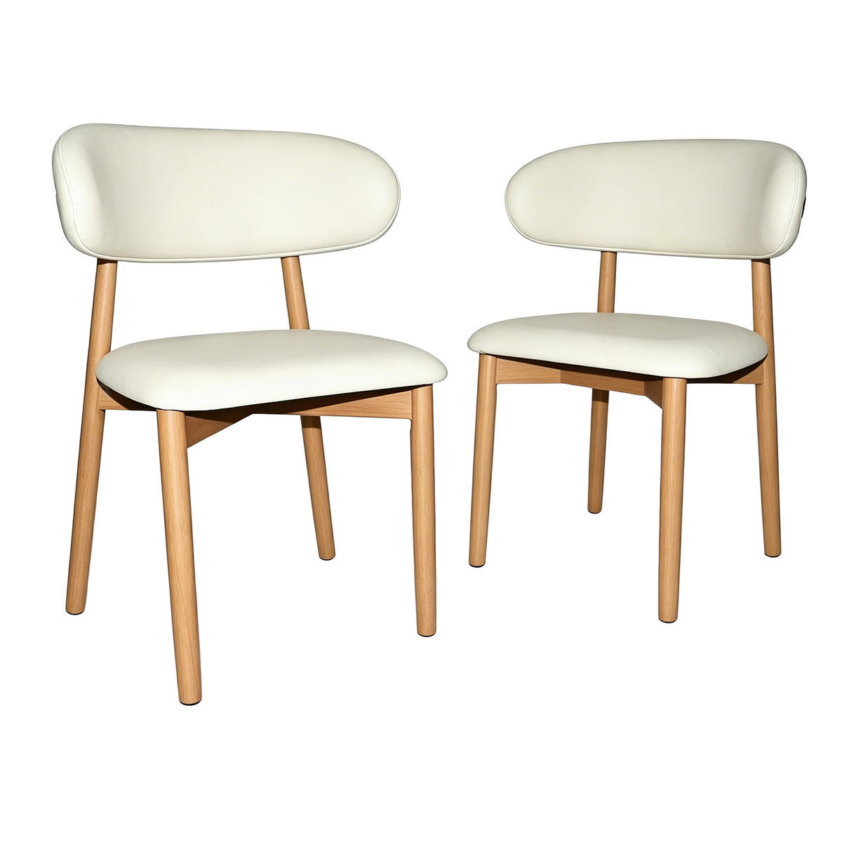 STUHL-SET DE-36244 2 Stück mit Holzbeinen Natur - Naturfarben, Holz (57/45/78cm) - ComfortXL