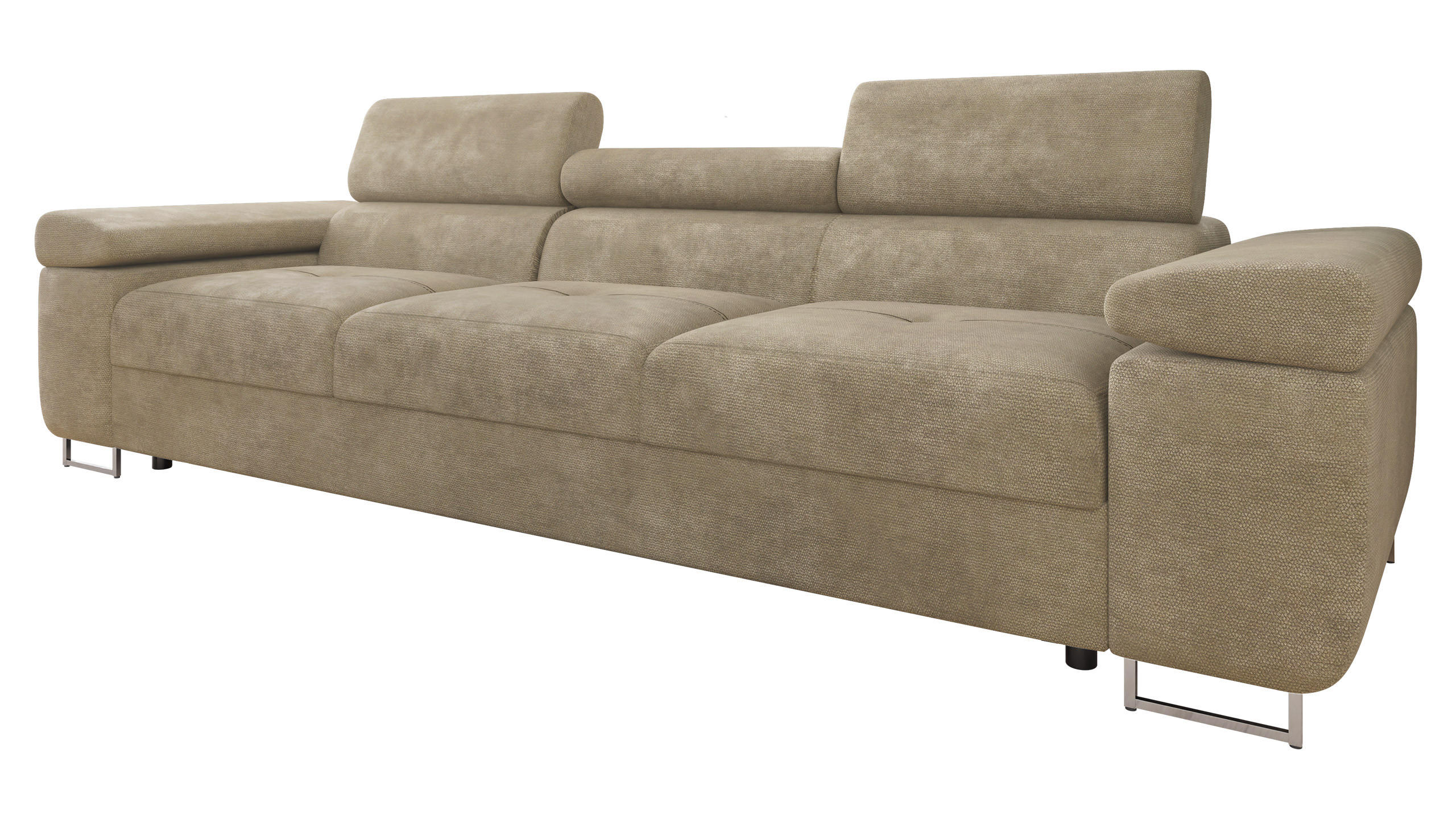 SOFA Torezio 3 - Sandfarben, Holz/Textil (263/90/102cm) - MIRJAN24