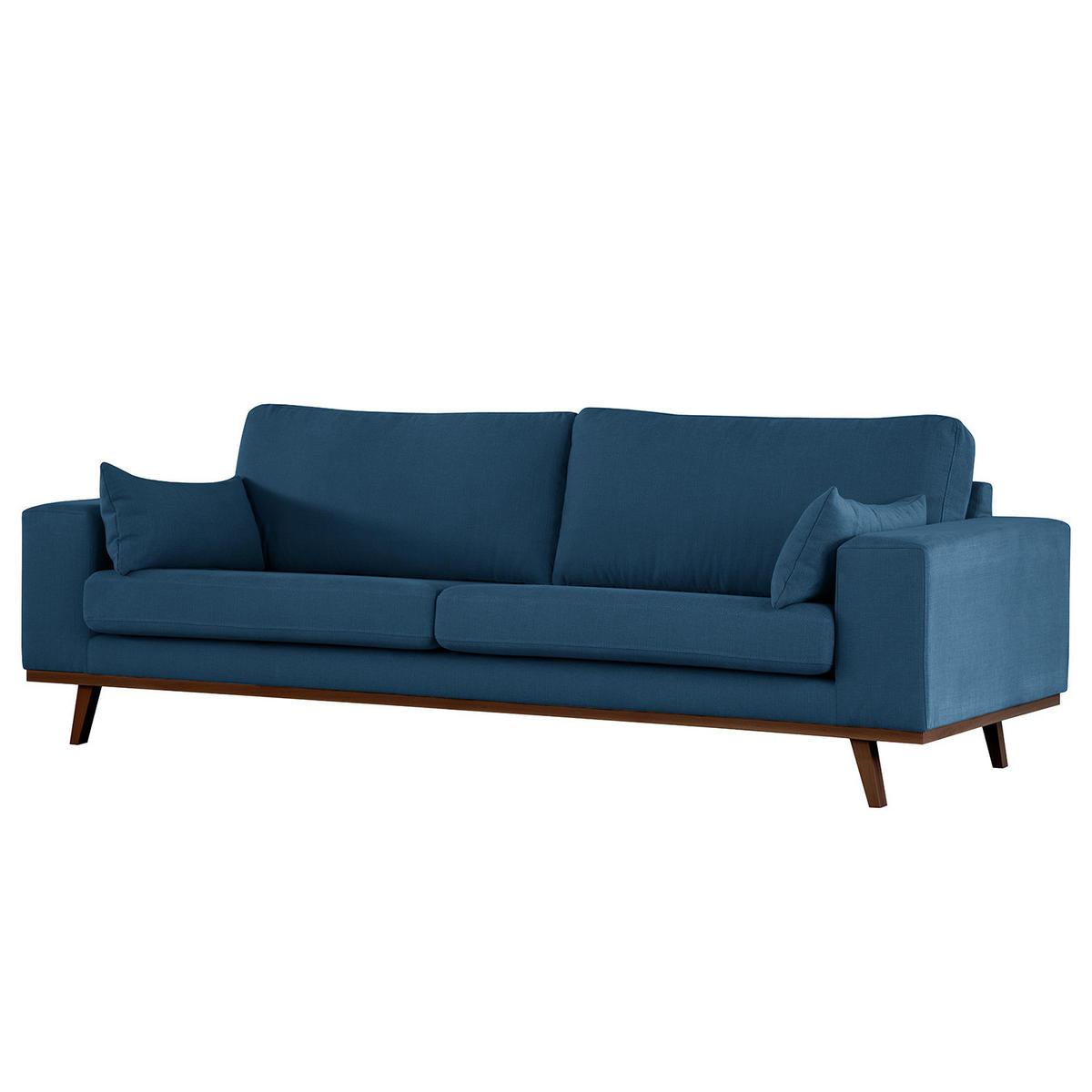 3-SITZER SOFA - Blau/Buchefarben, Holz/Buchenholz (237/81/88cm) - home24