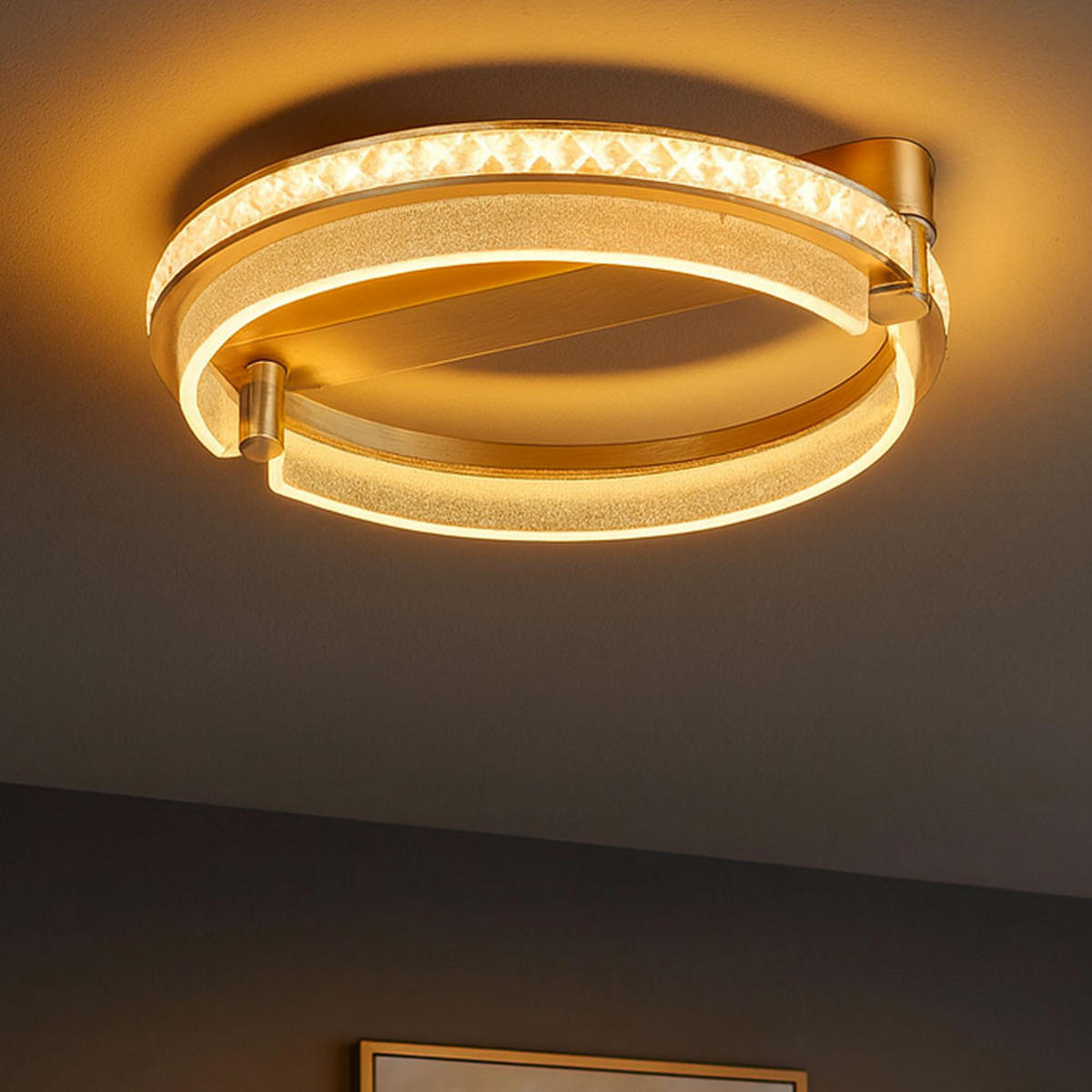 LED DECKENLEUCHTE Metall Gold - Goldfarben, Metall (40/40/10cm) - Globo Lighting