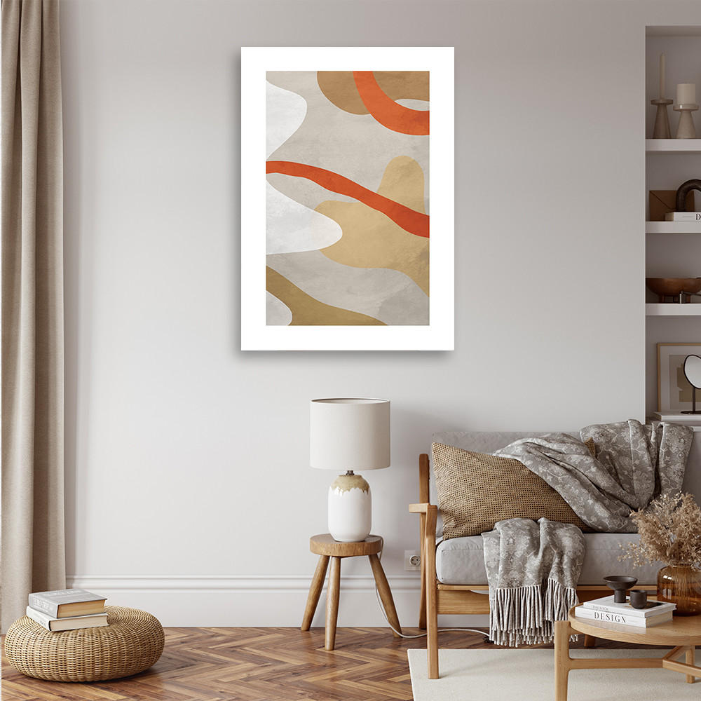 WANDBILD abstrakte boho formen - Orange, Textil (40/60cm) - Feeby