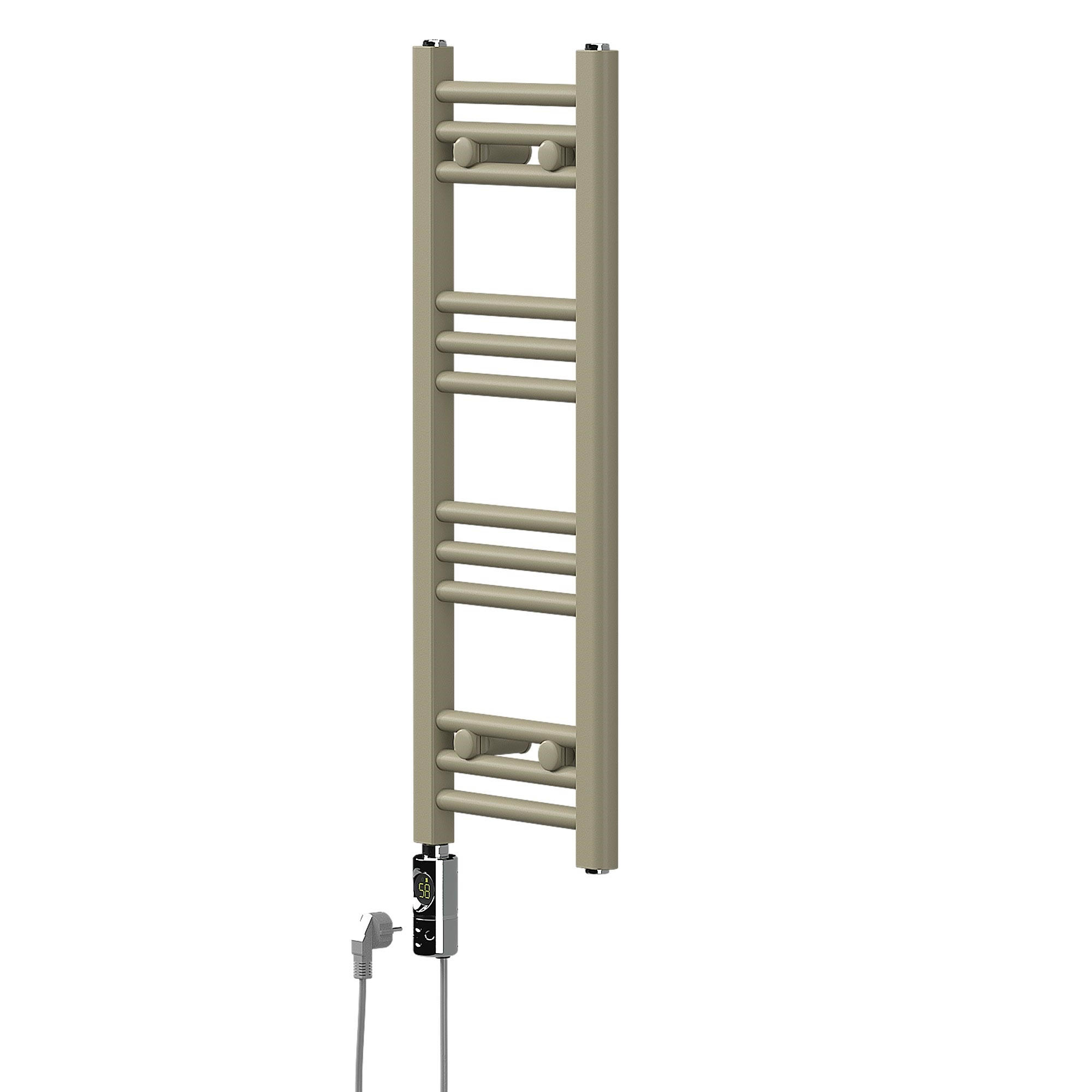HANDTUCHHEIZKÖRPER elektrisch 300 x 800 mm Beige Badheizkörper gerade mit Seitenanschluss mit Heizstab 300W - Beige, Metall (30/80/3cm) - LuxeBath