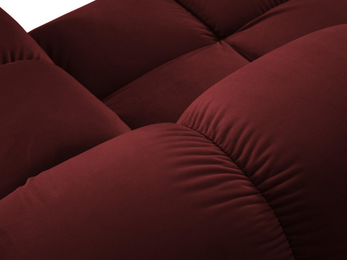 MODULARES-ECKSOFA rechts Bellis aus Samt dunkelrot 4 Sitzplätze - Dunkelrot, Textil (122/285cm) - Micadoni