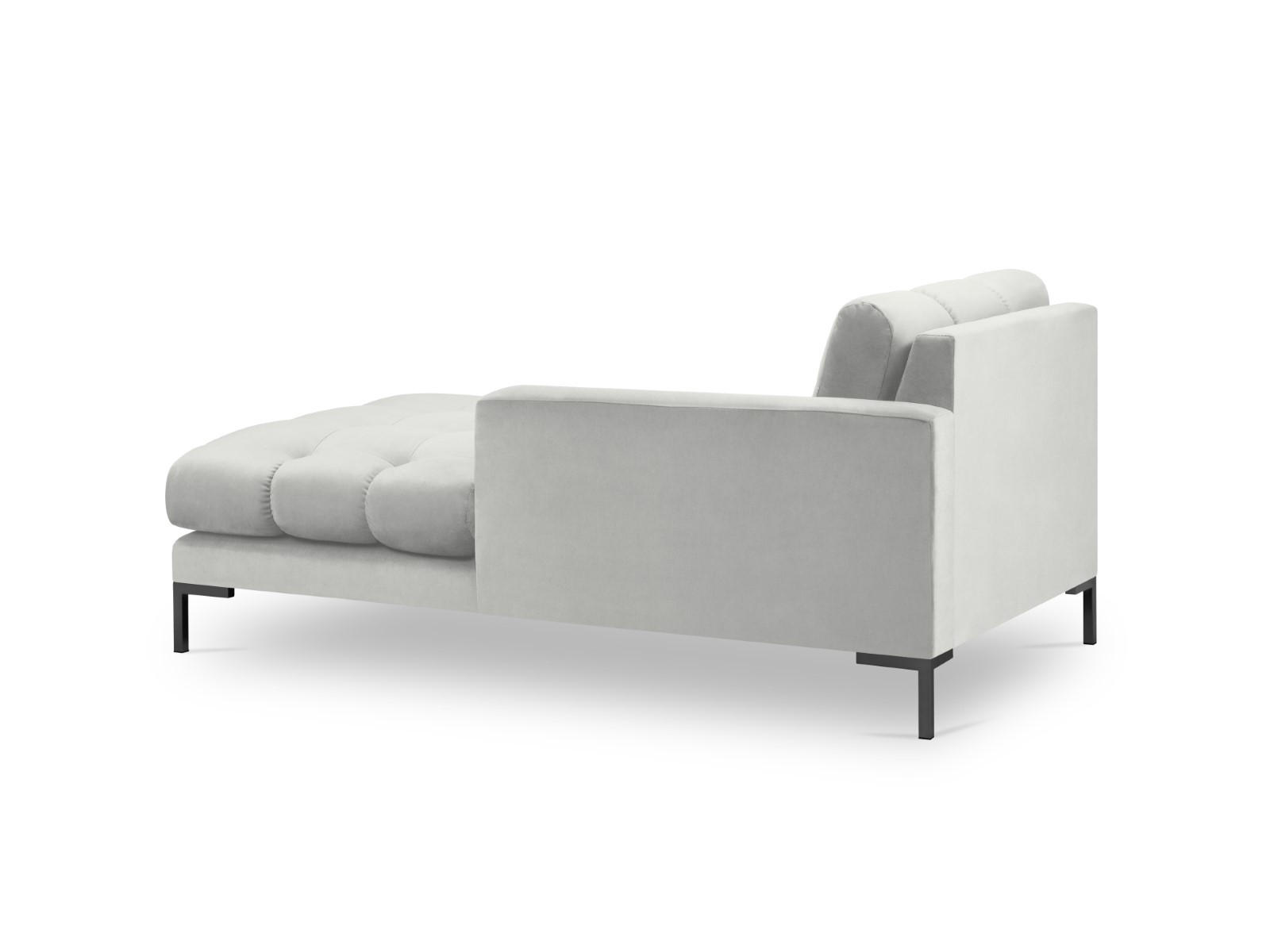 CHAISELONGUE rechts Mamaia aus Samt silber - Silberfarben, Textil (102/75/185cm) - Micadoni