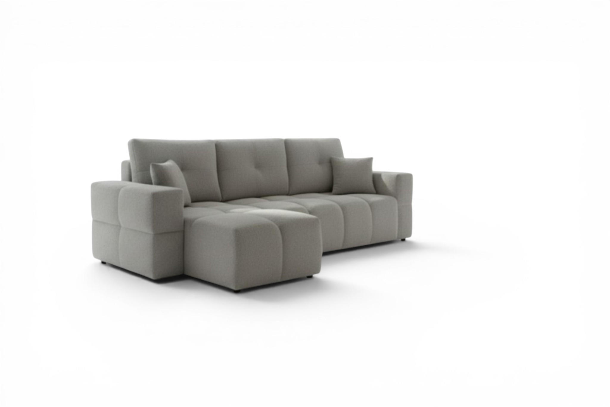 ECKSOFA Denise Mit Schlaffunktion - Grau, Holzwerkstoff/Textil (250/148cm) - Fun Möbel