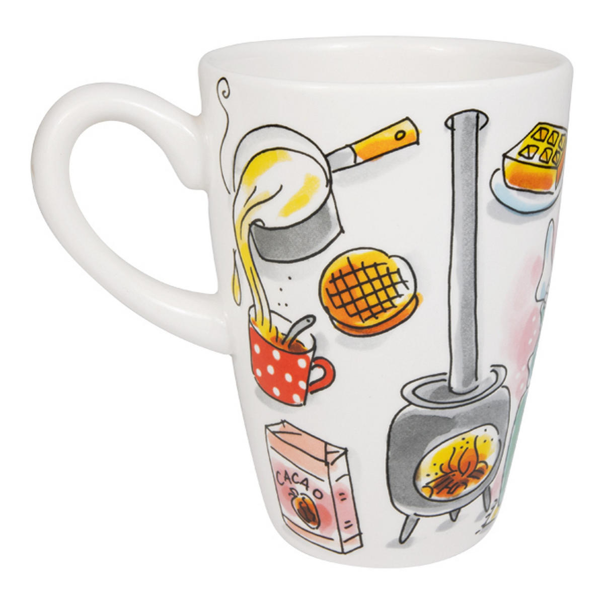 XL-BECHER Heiße Schokoladenzeit in Bunt - 500 ml - Multicolor, Keramik (12cm) - Blond Amsterdam