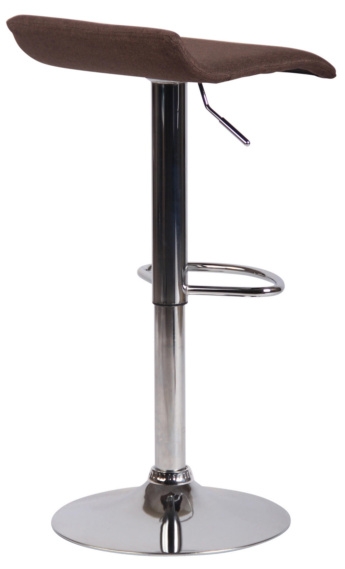BARHOCKER Stoff braun - Chromfarben/Braun, Textil/Metall (36/63/39cm) - CLP
