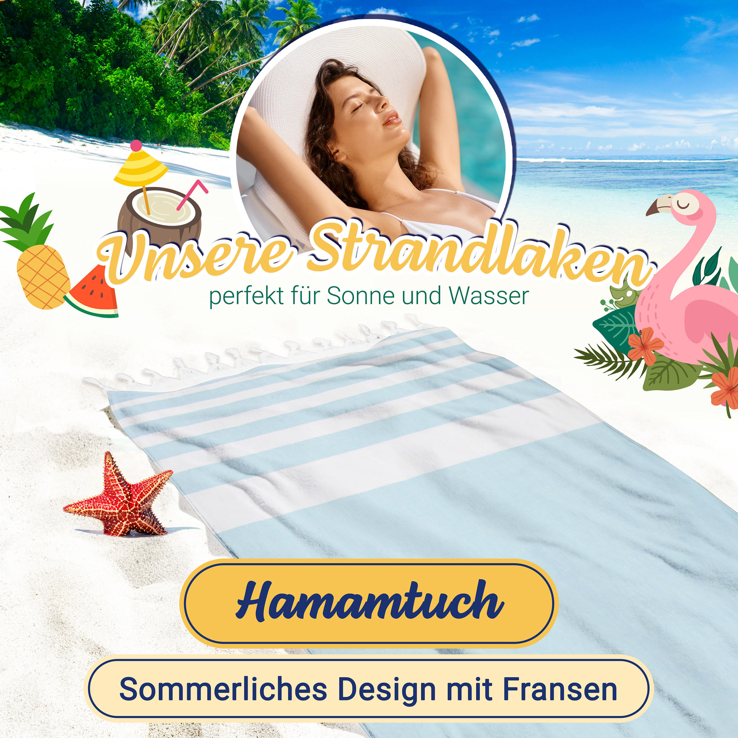STRANDTUCH, 90x170 cm, 100% Baumwolle, Blau - Hellblau, Textil (90/170cm) - Zollner