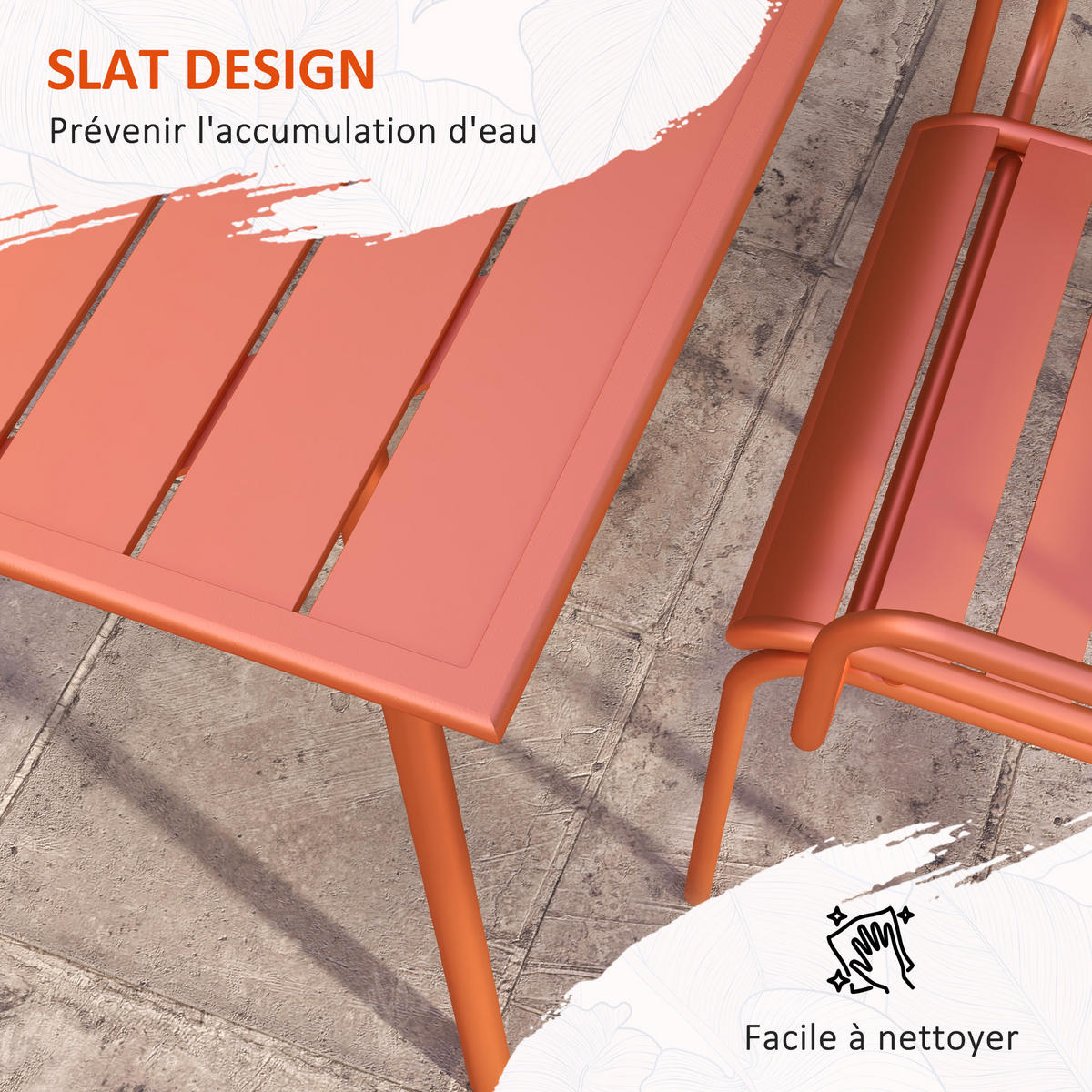 GARTENTISCHGRUPPE DE-18091 7-teilig, stapelbar Rot - Rot, Metall - ComfortXL