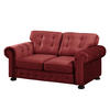 2-SITZER SOFA - Samt - Rot, Textil (190/93/100cm) - home24