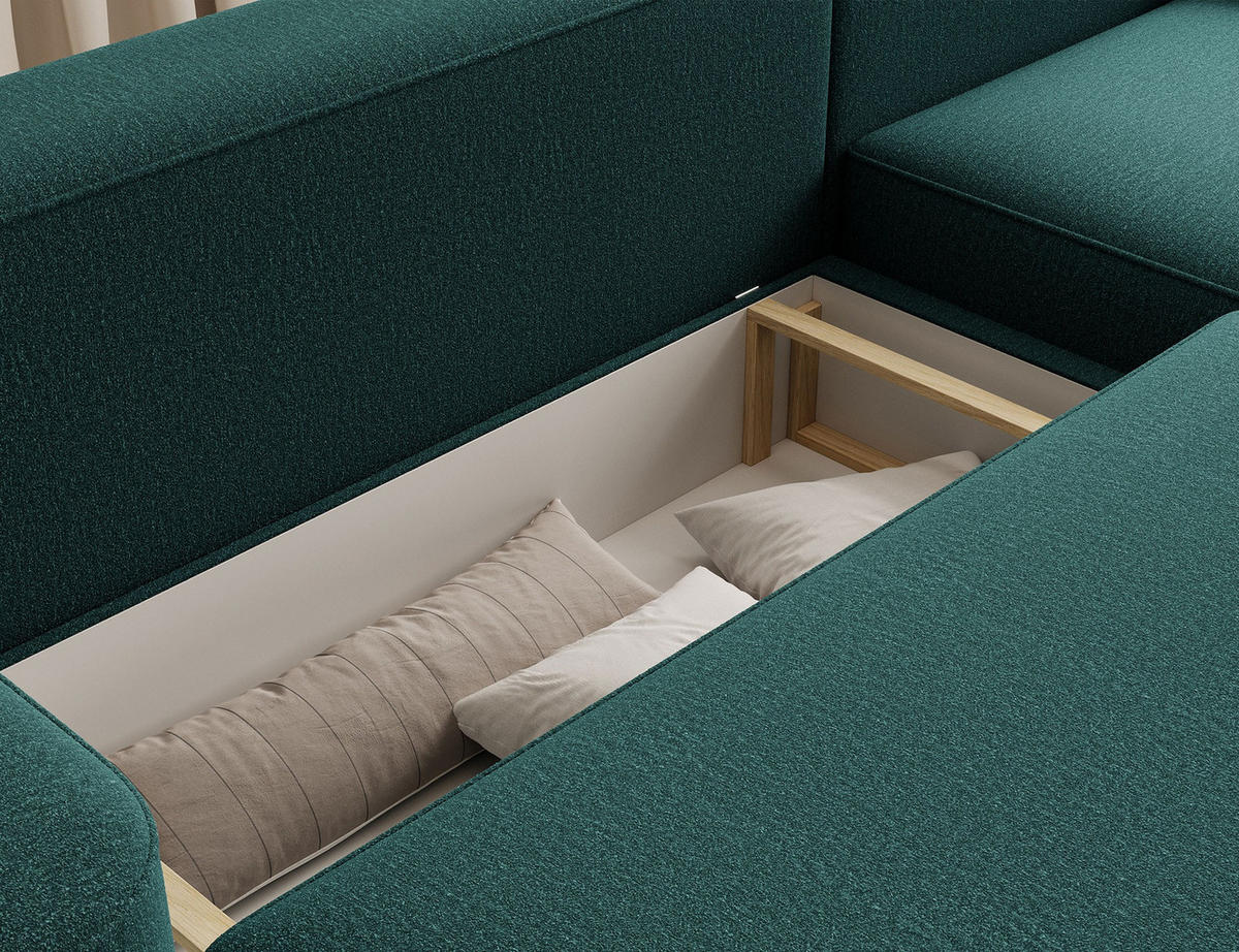 ECKSOFA RUMA - Dunkelgrün (Enjoy 35) - Dunkelgrün, Holzwerkstoff (285/180cm) - Möblo