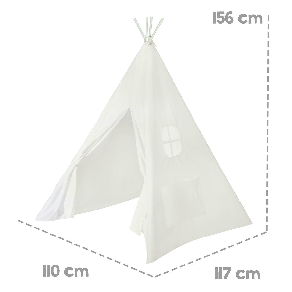 INDIANERZELT 'Tipi' - Beige, Textil (110/156/117cm) - Roba