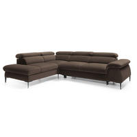 SCHLAFSOFA 280 cm Amaro L mit verstellbaren Kopfstützen, Links, Braun - Braun, Holz (280/214cm) - Emporius