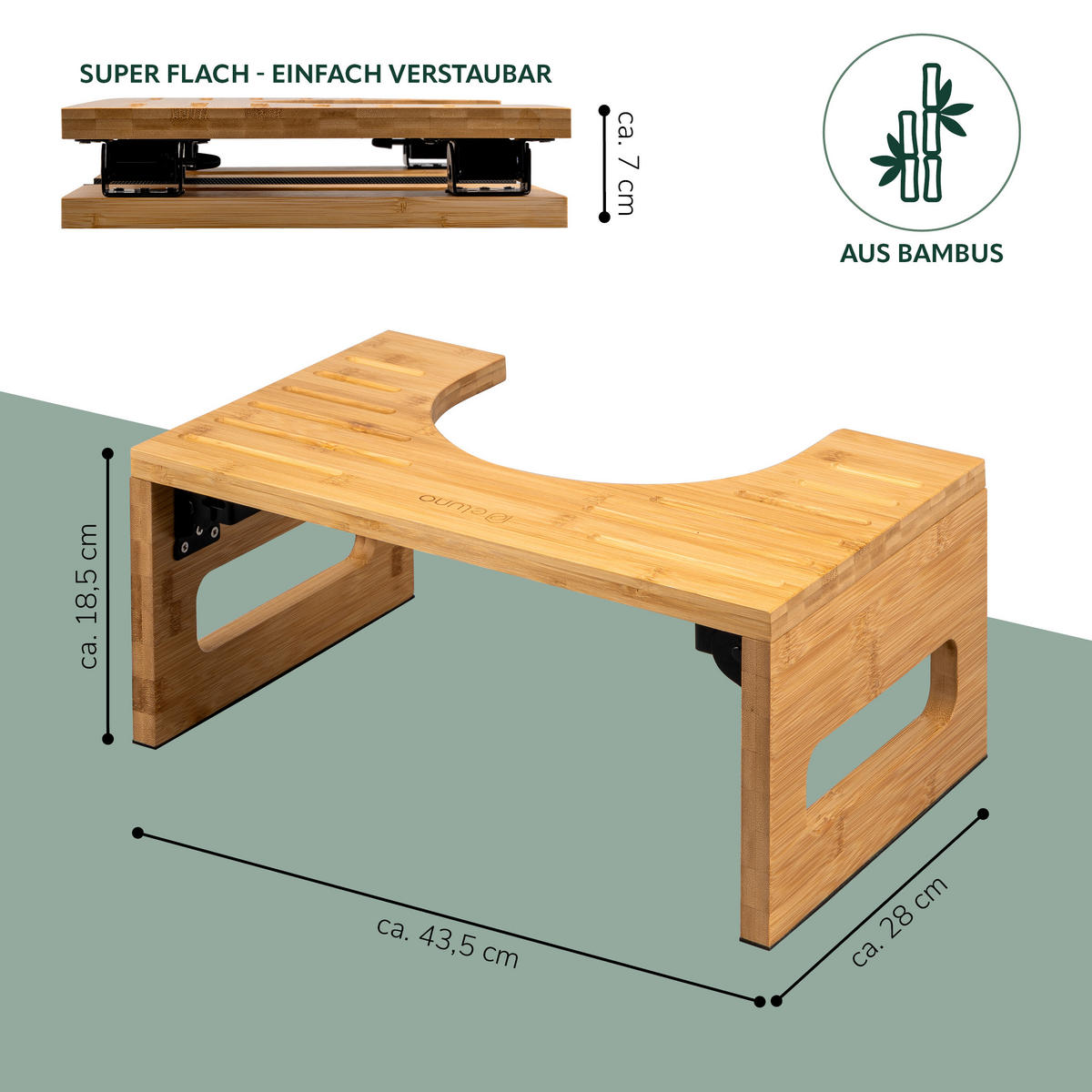 TOILETTENHOCKER Bambus, natur - Naturfarben, Holz (43.5/18.5/28cm) - eluno