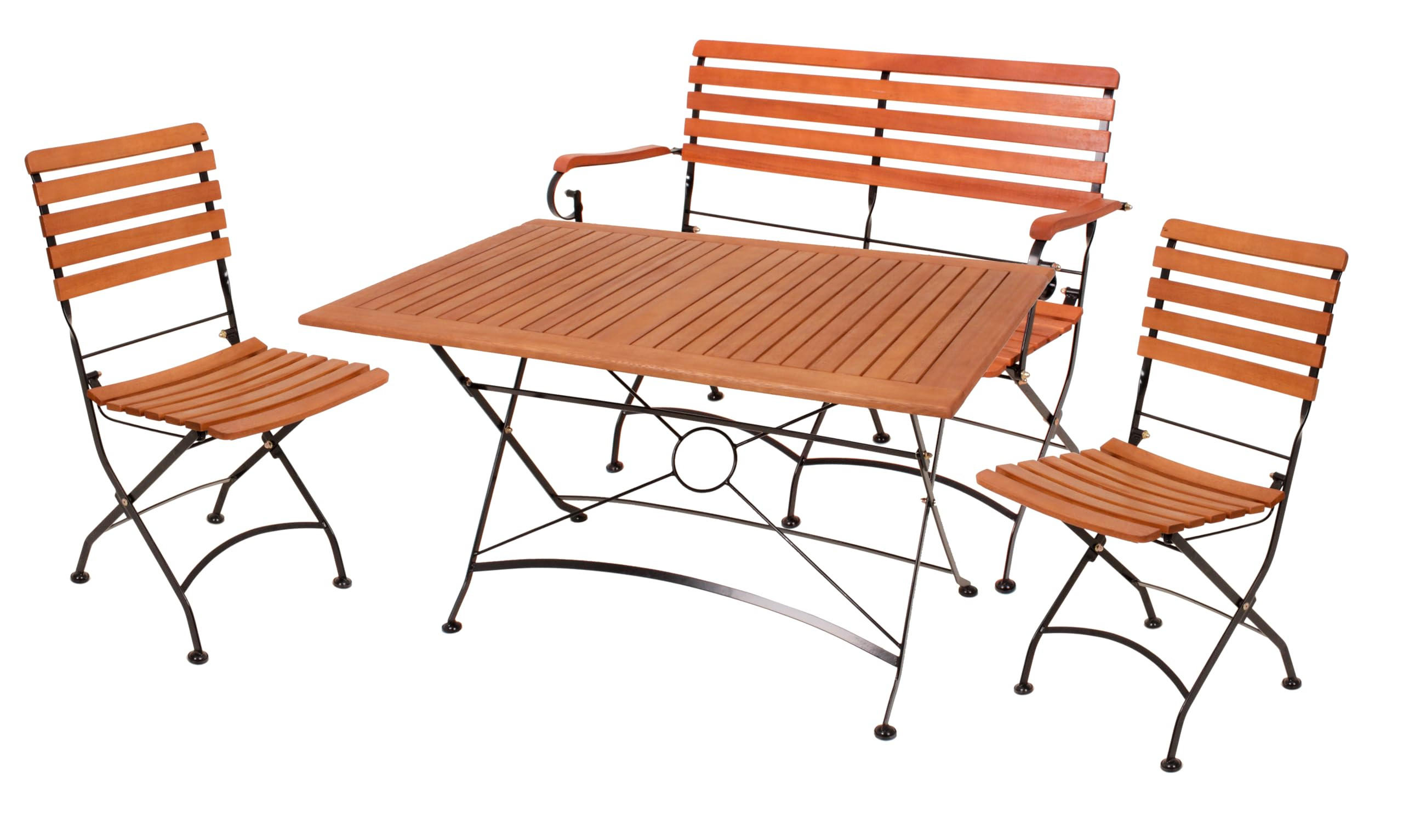 GARTEN-SITZGRUPPE Bjorn Ohne Armlehne Gartenmöbel-Set - Schwarz, Holz - DELUKE