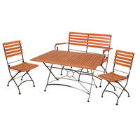 GARTEN-SITZGRUPPE Bjorn Ohne Armlehne Gartenmöbel-Set - Schwarz, Holz - DELUKE