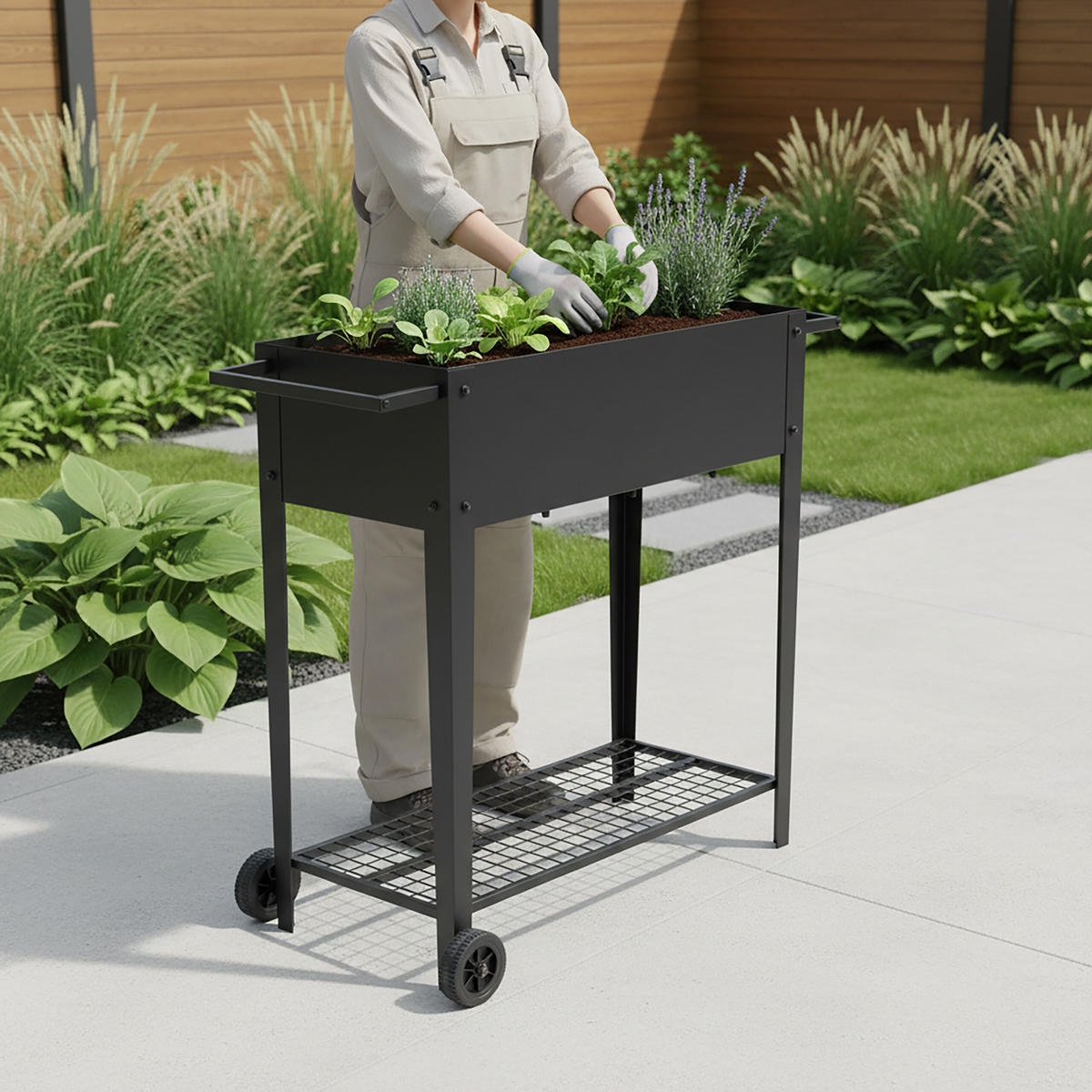 GREDICA - crna, metal/plastika (85/80/50cm) - Relaxdays