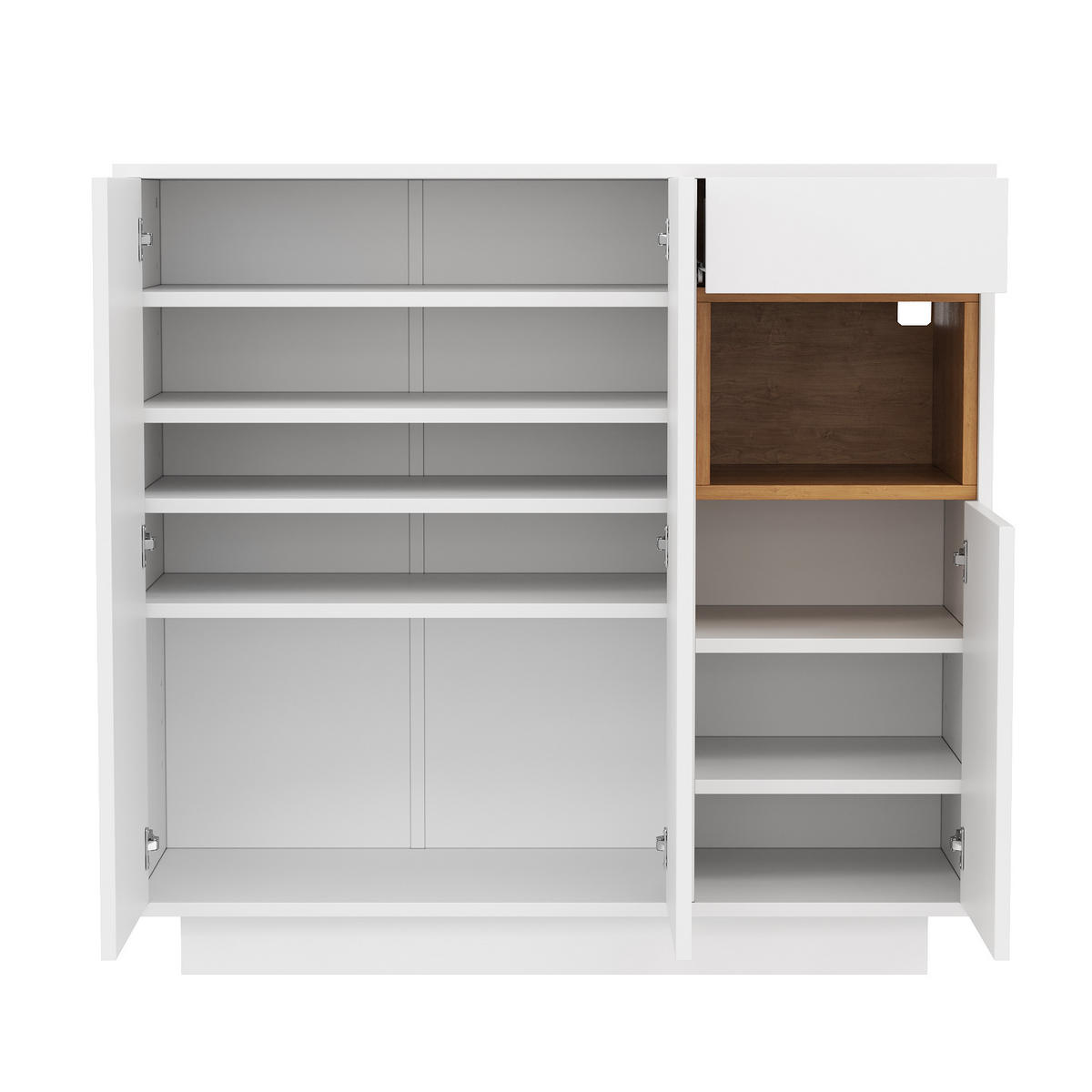 SCHUHSCHRANK 1 Schublade Weiß Naturholz Verstellbare Böden - Multicolor, Holzwerkstoff (39.5/100.5/105cm) - FLIEKS