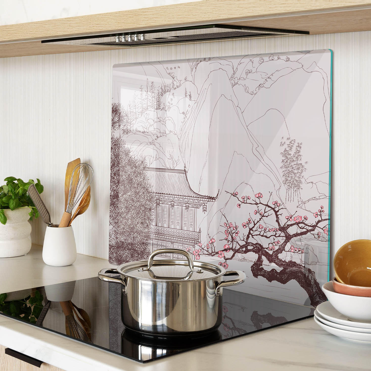 GLASPLATTE 60x52 cm China Landschaft - Beige, Glas (60/0.4/52cm) - TULUP