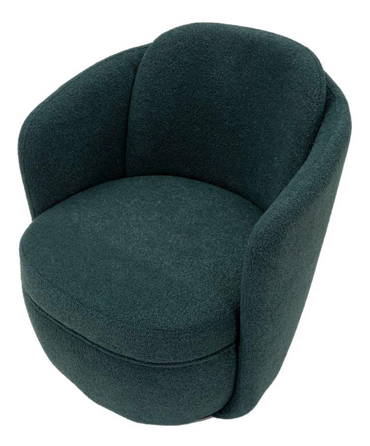 SESSEL Torino Ottanio Swivel, petrolfarben, goldfarben und schwarz, Polyester, Eisen und Sperrholz, 70 x 72 x 75 cm - Goldfarben/Petrol, Holzwerkstoff/Kunststoff (70/75/72cm) - Mauro Ferretti