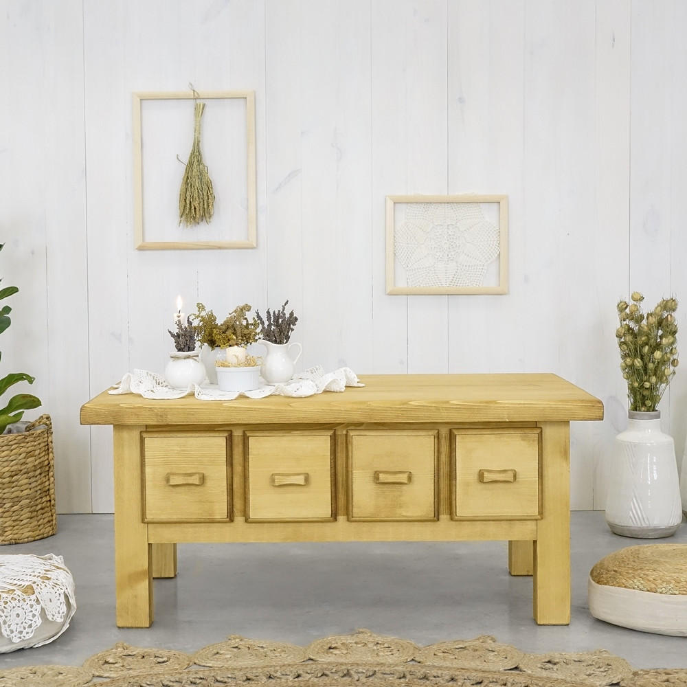 COUCHTISCH aus Massivholz MEXICANA - Honig, Holz (45/60/100cm) - Seart