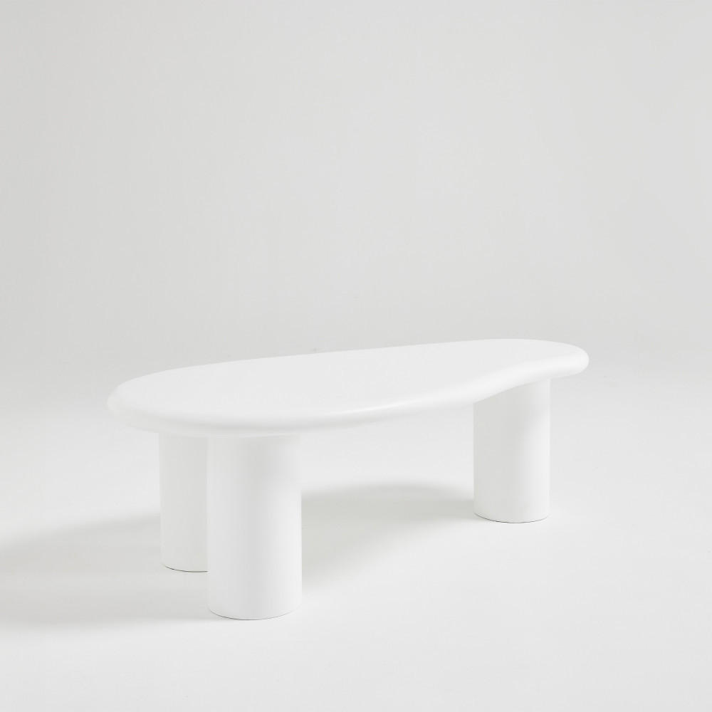 COUCHTISCH - Betonzement - Weiss - Weiß, Stein (60/120/40cm) - Drawer