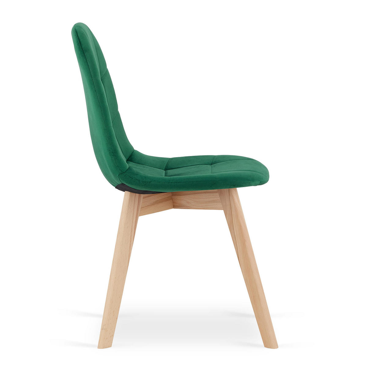 STUHL SORANO 1 Stück, Grün, mit Samtstoff gepolstert - Grün, Holz/Textil (45/82/54cm) - Komodee