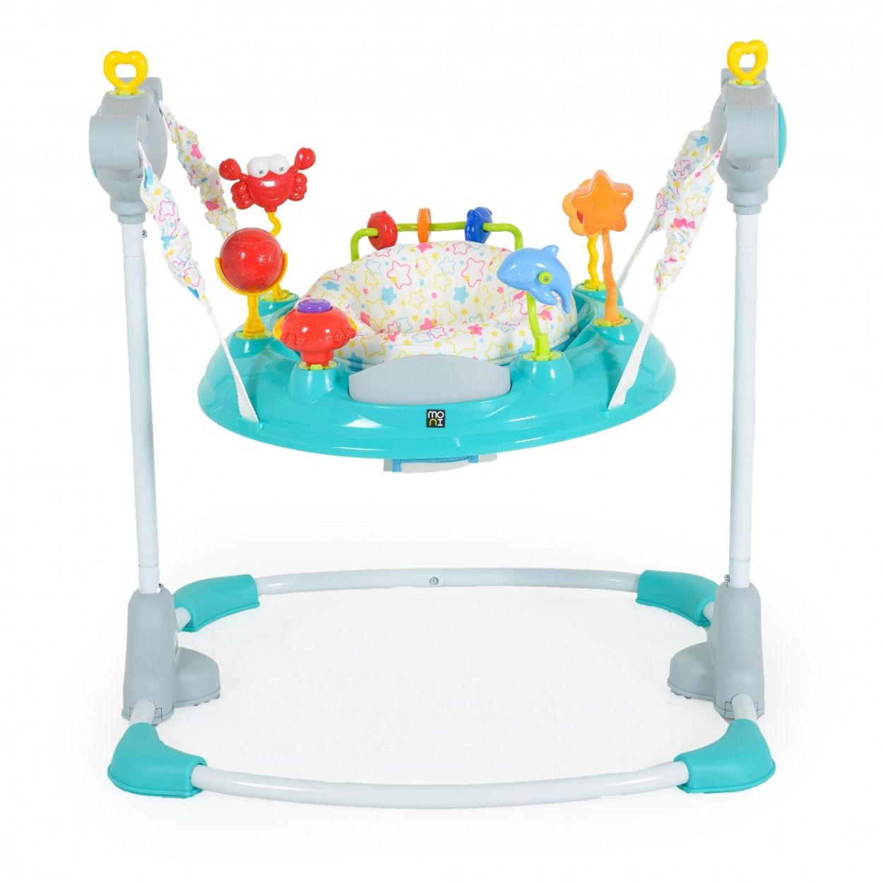 LAUFLERNHILFE Vista grau türkis mit Spielcenter, Musik, Licht, MP3-Anschluss, Höhe einstellbar - Grau, Kunststoff (60/92/72cm) - Moni