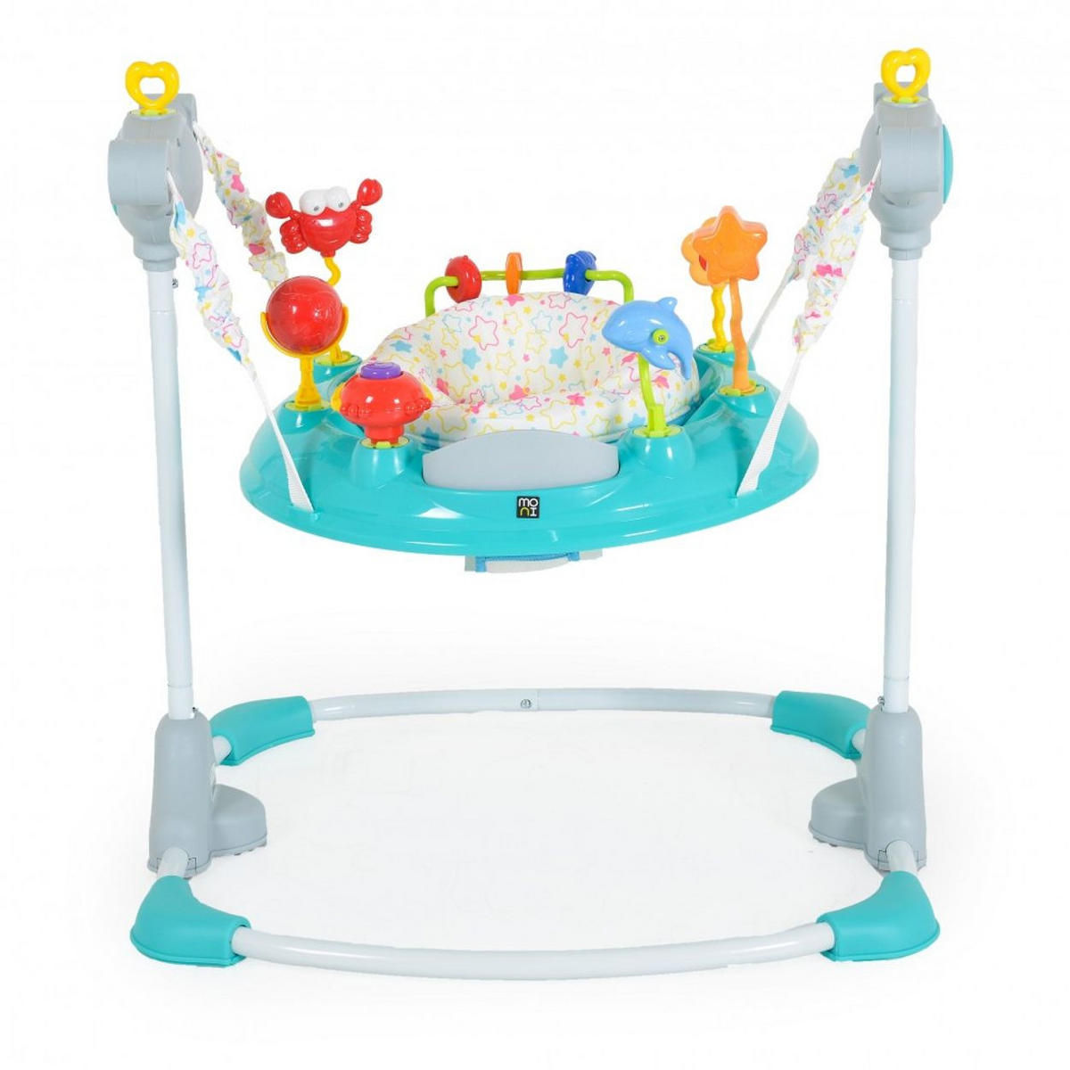 LAUFLERNHILFE Vista grau türkis mit Spielcenter, Musik, Licht, MP3-Anschluss, Höhe einstellbar - Grau, Kunststoff (60/92/72cm) - Moni