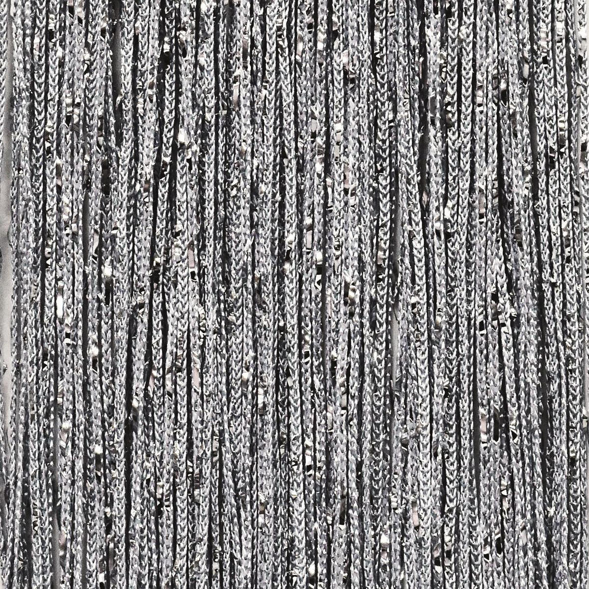 FADENVORHANG Lurex grau/silber 245/90 cm Glitzer-Effekt Stangendurchzug kürzbar - Grau, Textil (90/245/1cm) - wometo